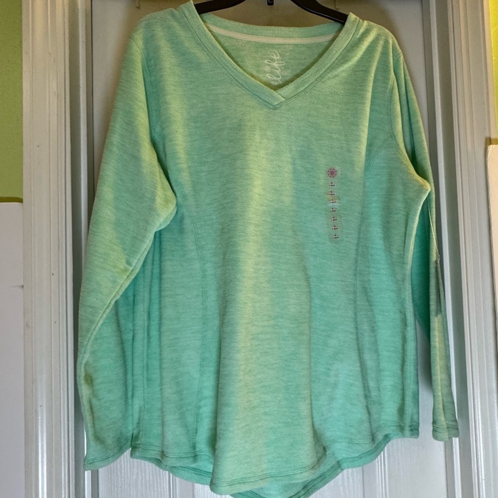 Made For Life Mint Green V-Neck Long Sleeve Sweater